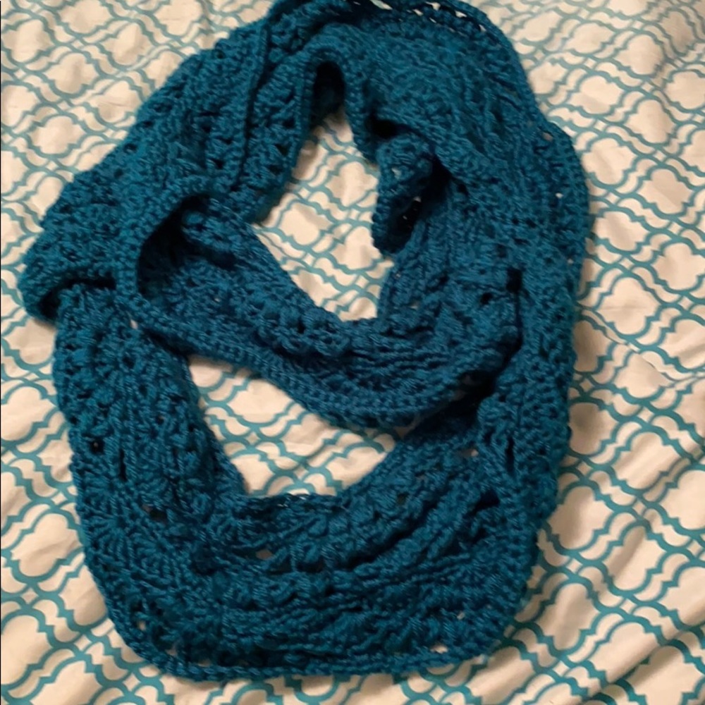 Hand knitted infinity scarf